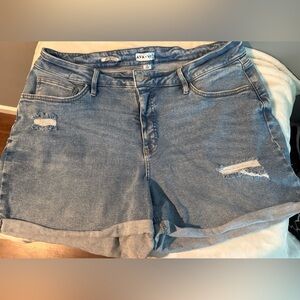 Ava & Viv Light Blue Distressed Cuffed Denim Shorts